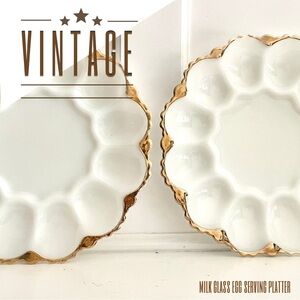 Milk Glass Deviled Egg Plate